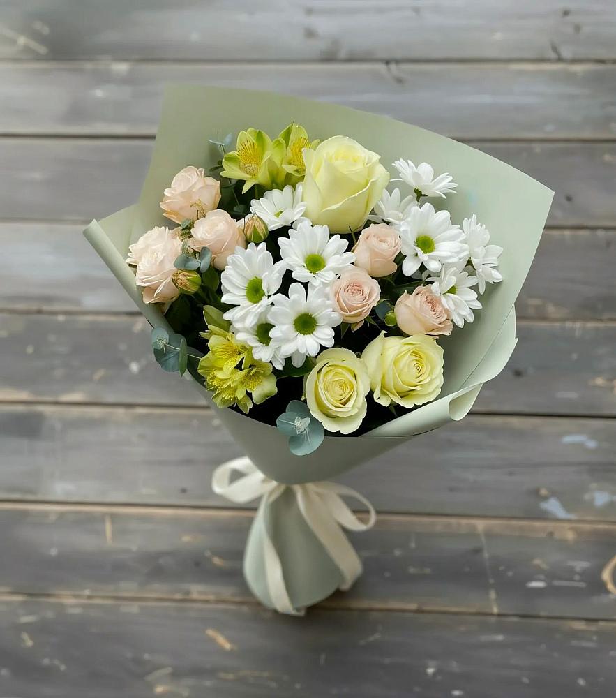 Букет цветов из: Альстромерии, Розы и Хризантемы в Уржуме