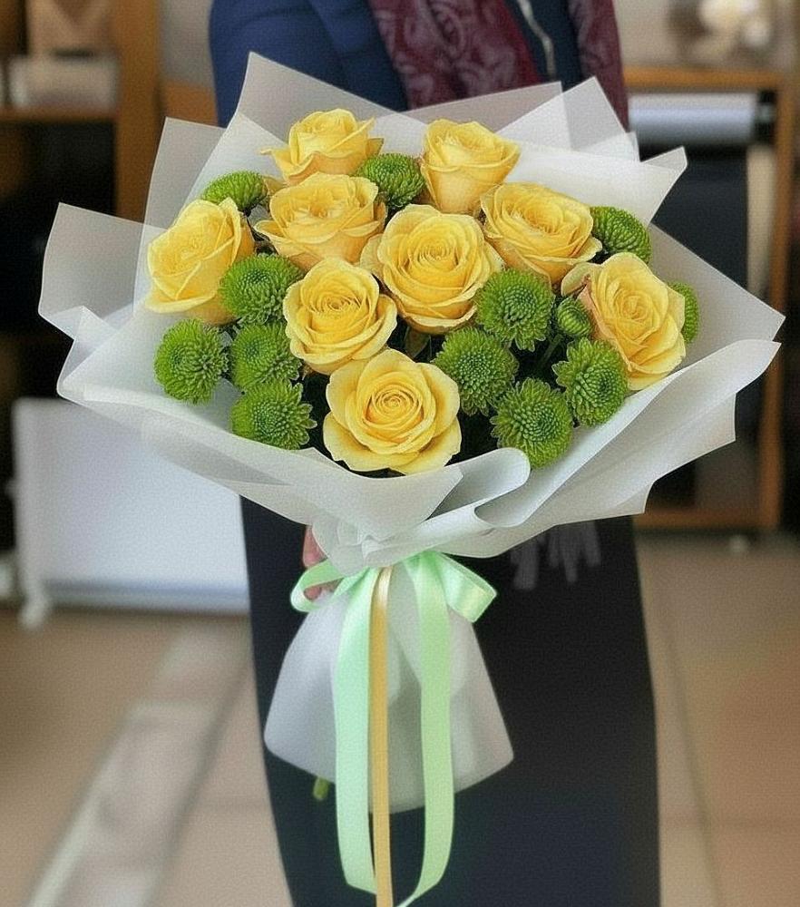 Букет цветов из: Хризантемы и Розы в Уржуме