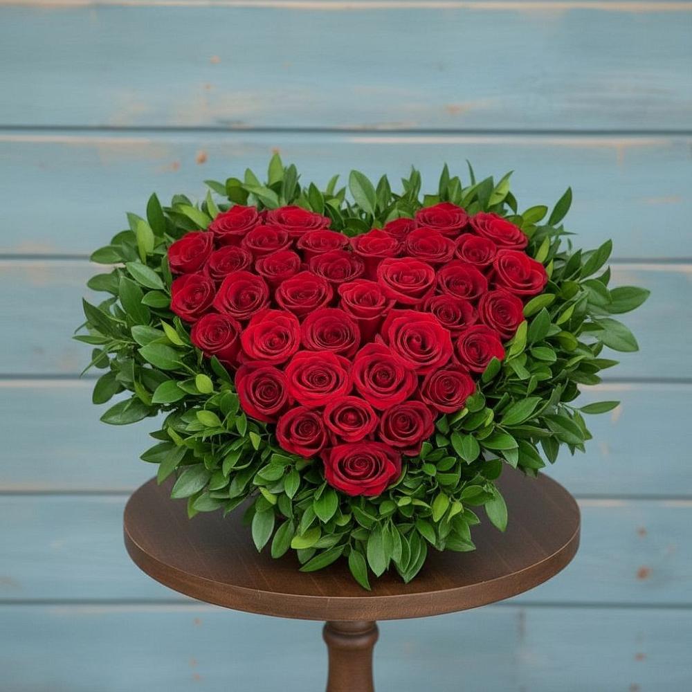 Цветочная композиция из Розы в виде сердца в Уржуме