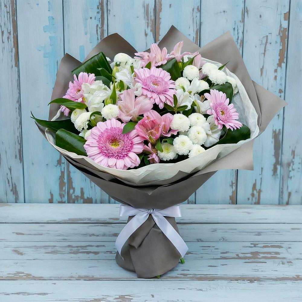 Букет цветов из: Герберы, Альстромерии и Хризантемы в Уржуме